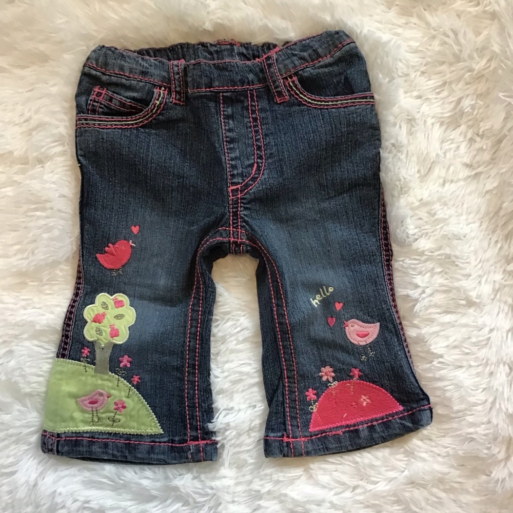 Pumpkin Patch Girls HELLO BIRDIE Cotton-Lined Jeans 3-6 M